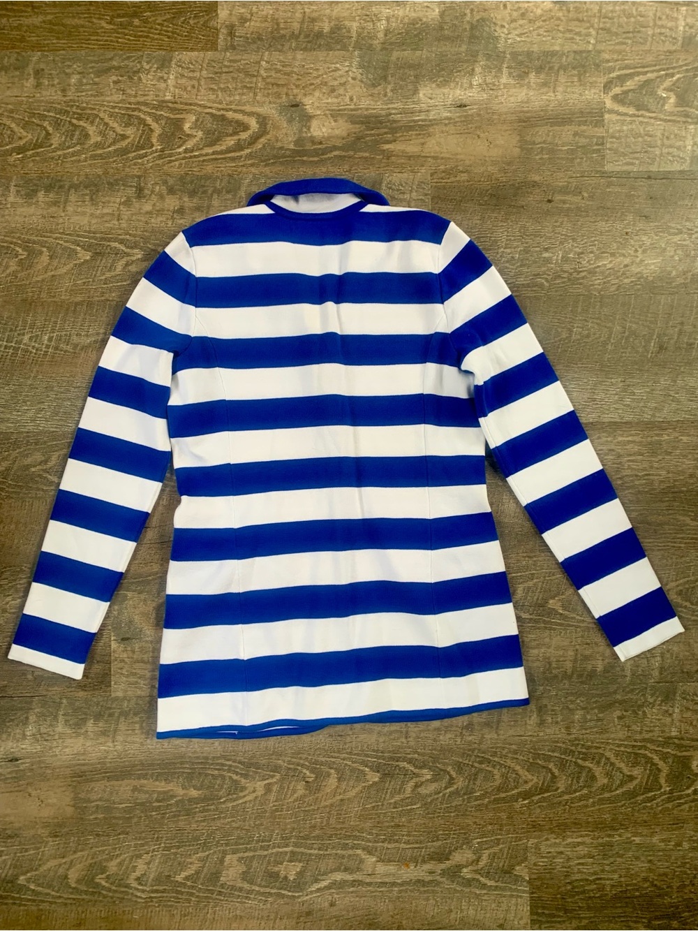 Lauren Black Label Blue & White Striped Blazer Knit - Picture 5 of 6